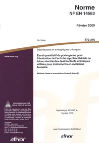 Norme NF EN 14563 Désinfectants et antiseptiques chimiques