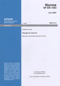 Norme NF EN 1483 Qualité de l'eau