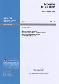 Norme NF EN 15204 Qualité de l'eau