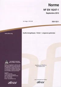 Norme NF EN 16247-1 Audits énergétiques