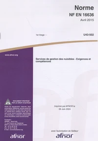 Norme NF EN 16636 Services de gestion des nuisibles