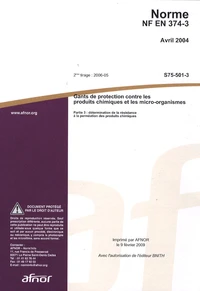 Norme NF EN 374-3 Gants de protection contre les produits chimiques et les micro-organismes
