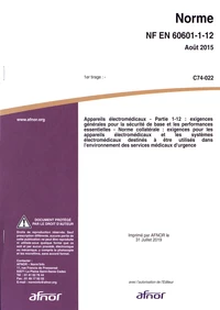 Norme NF EN 60601-1-12 Appareils électromédicaux