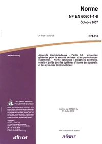 Norme NF EN 60601-1-8 Appareils électromédicaux