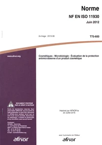 Norme NF EN ISO 11930 Cosmétiques