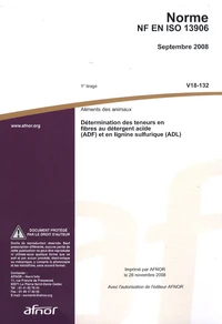 Norme NF EN ISO 13906 Aliments des animaux