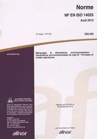 Norme NF EN ISO 14025 Marquages et déclarations environnementaux