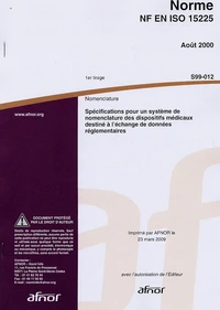 Norme NF EN ISO 15225 Nomenclature