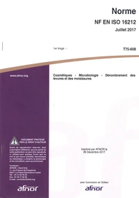 Norme NF EN ISO 16212 Cosmétiques