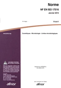 Norme NF EN ISO 17516 Cosmétiques