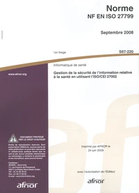Norme NF EN ISO 27799 Informatique de santé