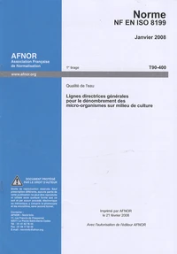 Norme NF EN ISO 8199 Qualité de l'eau