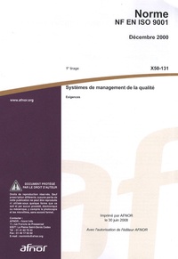  AFNOR - Norme NF EN ISO 9001 Systèmes de management de la qualité - Exigences.