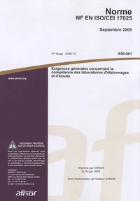 Norme NF EN ISO/CEI 17025