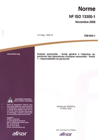Norme NF ISO 13300-1 Analyse sensorielle