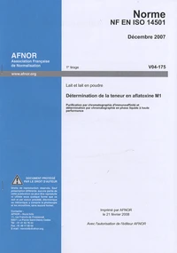 Norme NF ISO 14501 Lait et lait en poudre