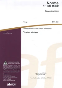 Norme NF ISO 15392 Développement durable dans la construction