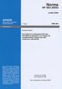 Norme NF ISO 20553 Juillet 2006 Radioprotection
