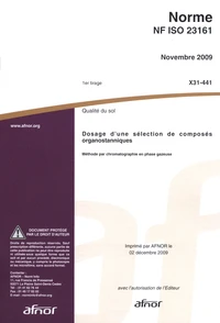 Norme NF ISO 23161 Dosage d'une sélection de composés organostanniques
