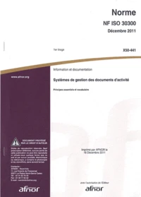 Norme NF ISO 30300 Information et documentation