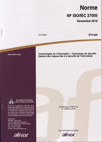 Norme NF ISO/IEC 27005 Technologies de l'information