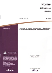 Norme NF S61-936 Systèmes de sécurité incendie (SSI)