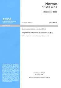 Norme NF S61-937-5 Systèmes de sécurité incendie (SSI)