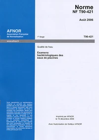 Norme NF T90-421 Qualité de l'eau