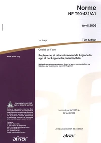 Norme NF T90-431/A1 Qualité de l'eau