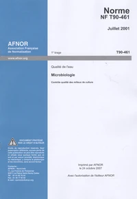 Norme NF T90-461 Qualité de l'eau
