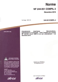 Norme NF U44-051 COMPIL 2 Amendements organiques