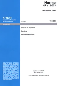 Norme NF V12-053 : Produits de pépinières