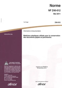 Norme NF Z40-012 Information et documentation