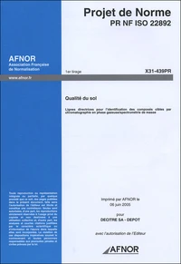 Projet de Norme PR NF ISO 22892
