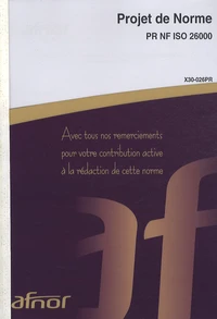 Projet de norme PR NF ISO 26000