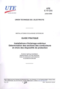 UTE C 17-205 Installations d'éclairage extérieur