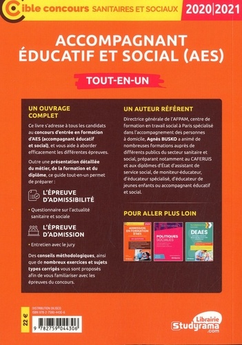 Concours d'entrée en formation AES Accompagnant Educatif et Social. Tout-en-un  Edition 2020-2021