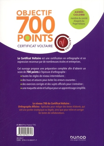 Certificat Voltaire. Objectif 700 points