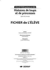Agnès de Lestrade et Océane Meklemberg - Histoires de loups et de princesses - Fichier de l'élève.