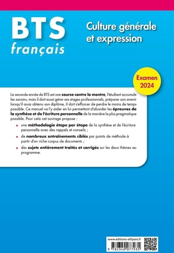 Français BTS Culture générale et expression. Paris, ville capitale ? Invitation au voyage... Méthode et entraînement  Edition 2024