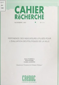 Pertinence des indicateurs utilisés pour l'évaluation des politiques de la ville