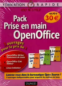 Pack Prise en main Open Office 3 volumes : Linux ; OpenOffice Writer ; OpenOffice Calc