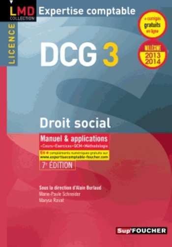 Alain Burlaud - DCG 3 Droit social - Manuel & applications.
