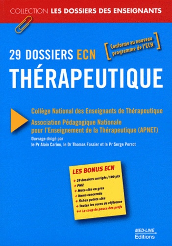 Alain Cariou et Thomas Fassier - 29 dossiers ECN Thérapeutique.