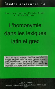 L'homonymie dans les lexiques latin et grec