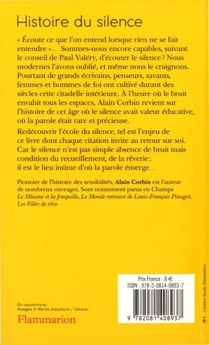 Histoire du silence. De la Renaissance à nos jours