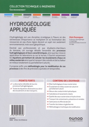 Hydrogéologie appliquée. Science et ingénierie des eaux souterraines