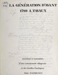 La génération d'avant 1789 à Tavaux