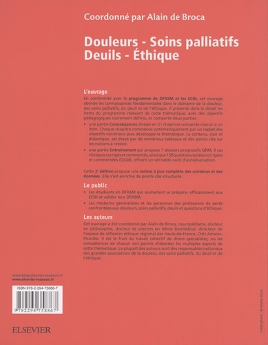 Douleurs - Soins palliatifs - Deuils - Ethique 2e édition