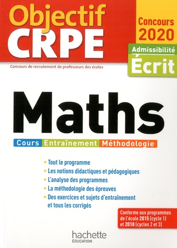 Maths. Admissibilité écrit  Edition 2020